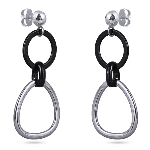 Серьги (покрытие родий, черный родий)