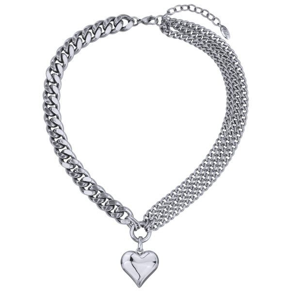 Колье Сердцебиение (покрытие родий) 47-54см