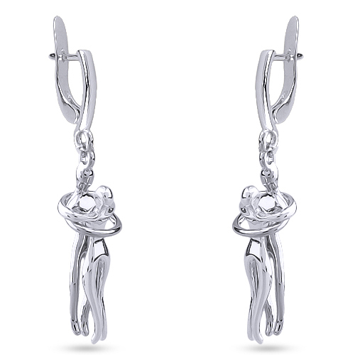 Серьги Объятия (покрытие родий)