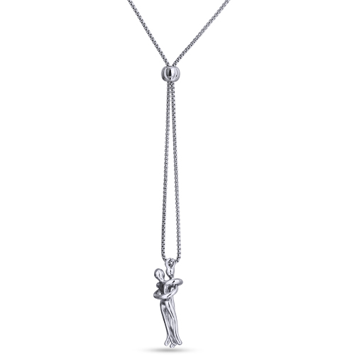 Кулон Объятия (покрытие родий)