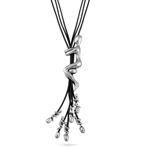 Колье Объятия (покрытие античное серебро) 90см