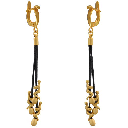 Серьги Объятия (покрытие матовое золото)