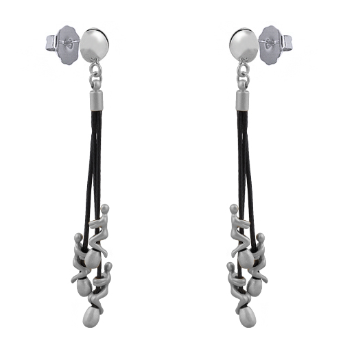 Серьги Объятия (покрытие матовый родий)