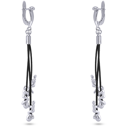 Серьги Объятия (покрытие родий)