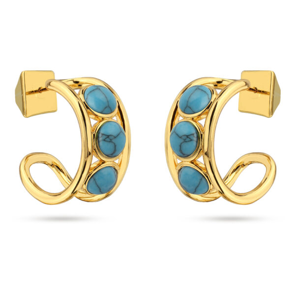 Серьги Самоцветы (бирюза; покрытие золото)