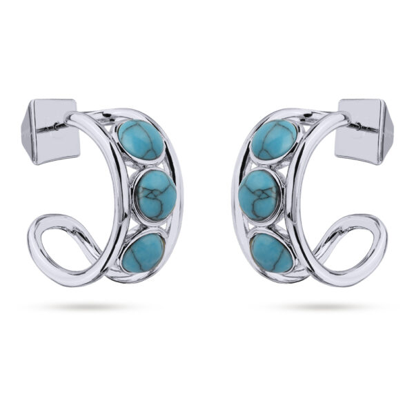 Серьги Самоцветы (бирюза; покрытие родий)