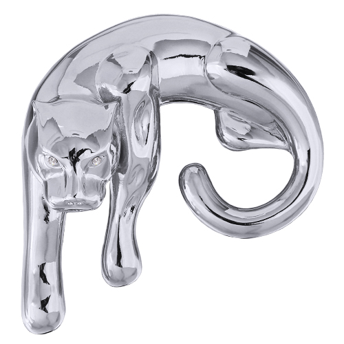 Брошь пантера (кристаллы SW белые; покрытие родий)