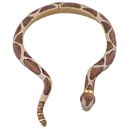 Колье змея (эмаль коричневая, бежевая; покрытие золото) 50см