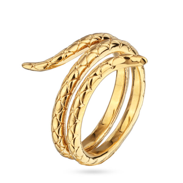 Кольцо Змея (покрытие золото)