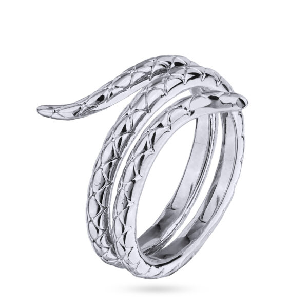 Кольцо Змея (покрытие родий)