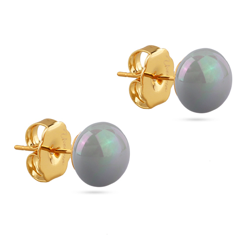 Пусеты (Майорка 10мм голубая; покрытие золото)