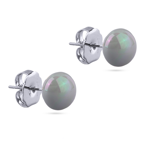 Пусеты (Майорка 10мм голубая; покрытие родий)