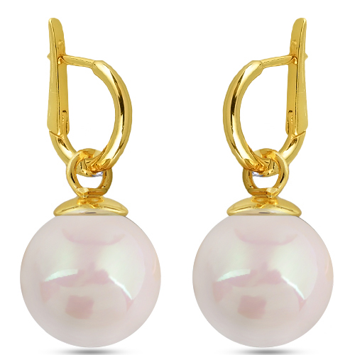 Серьги (Майорка 14мм холодно-розовая; покрытие золото)