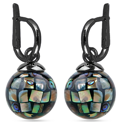 Серьги (гелиотис 16мм; покрытие черный родий)