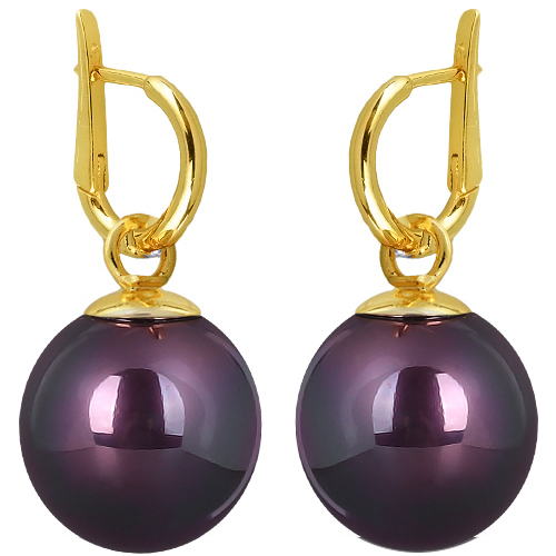 Серьги (Майорка 16мм бургунди хамелеон; покрытие золото)