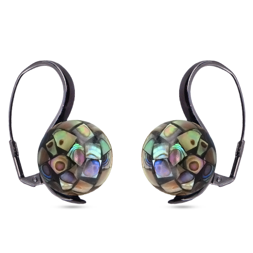 Серьги (гелиотис 16мм; покрытие черный родий)