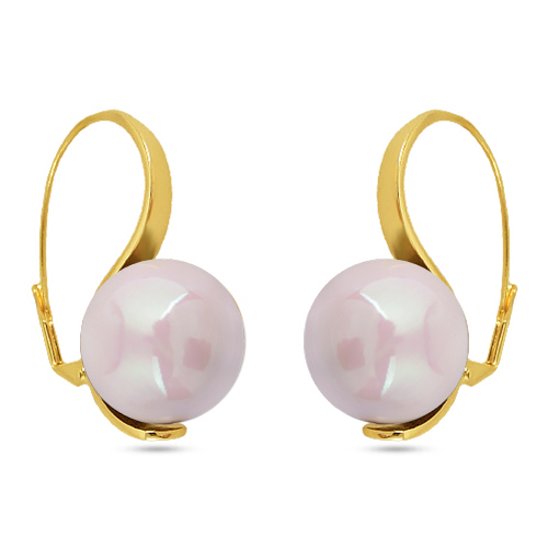 Серьги (Майорка 16мм холодно-розовая; покрытие золото)