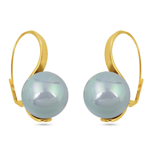 Серьги (Майорка 16мм голубая; покрытие золото)