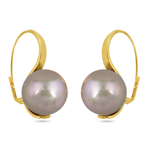 Серьги (Майорка 16мм шампань; покрытие золото)