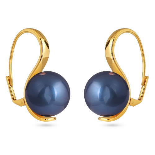 Серьги (Майорка 16мм черничная; покрытие золото)