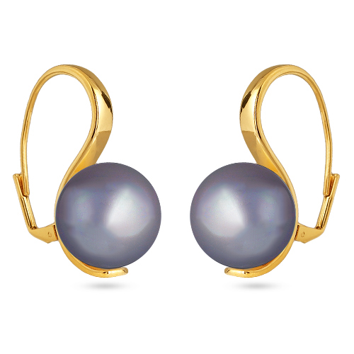 Серьги (Майорка 16мм серо-голубая; покрытие золото)