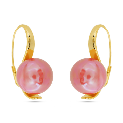 Серьги (Майорка 16мм коралл; покрытие золото)