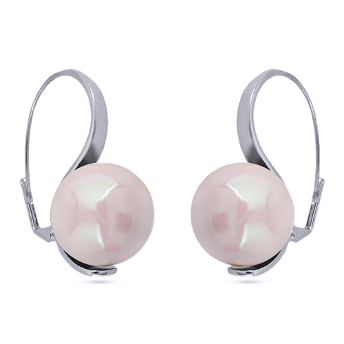 Серьги (Майорка 16мм холодно-розовая; покрытие родий)