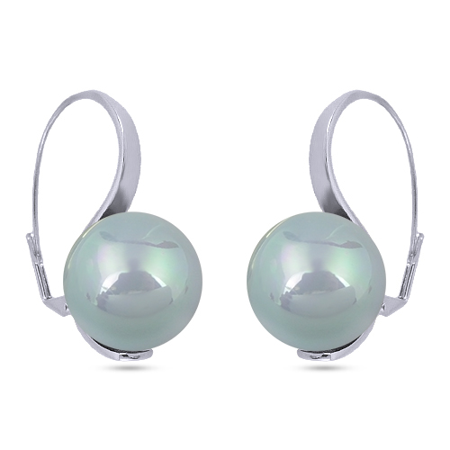 Серьги (Майорка 16мм голубая; покрытие родий)