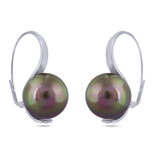 Серьги (Майорка 16мм шоколад; покрытие родий)