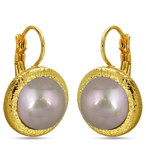 Серьги (Майорка 12мм шампань; покрытие золото)