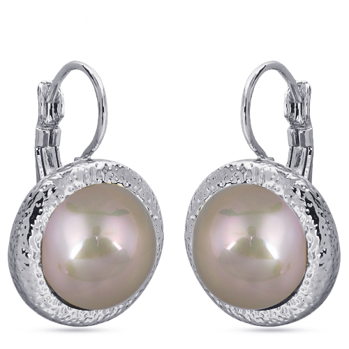 Серьги (Майорка 12мм шампань; покрытие родий)