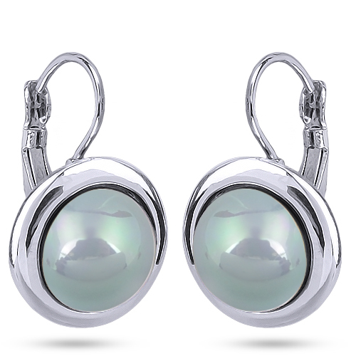 Серьги (Майорка 12мм голубая; покрытие родий)