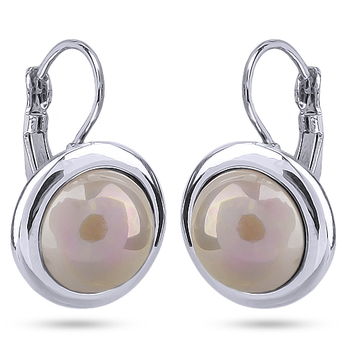 Серьги (Майорка 12мм шампань; покрытие родий)