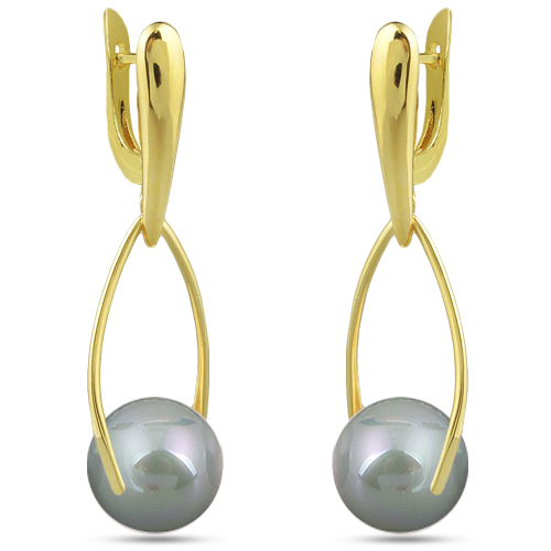 Серьги (Майорка 16мм мятная; покрытие золото)