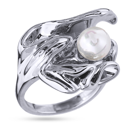 Кольцо (Майорка 7мм белая; покрытие родий)