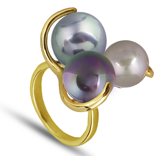 Кольцо (Майорка 8-12мм микс; покрытие золото)