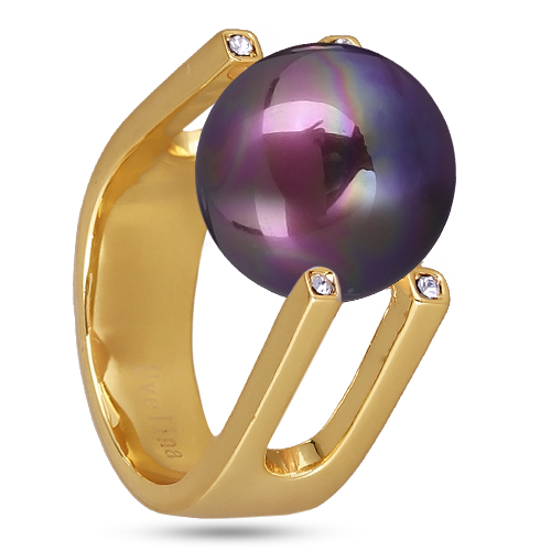 Кольцо (Майорка 14мм бургунди хамелеон; покрытие золото)