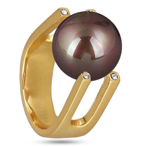 Кольцо (Майорка 14мм шоколад ; покрытие золото)