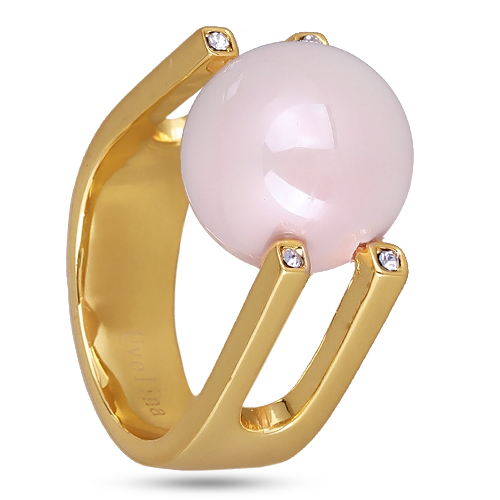 Кольцо (Майорка 14мм нежный персик; покрытие золото)