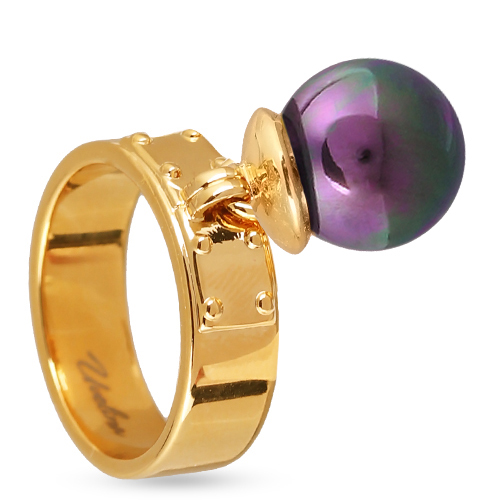 Кольцо (Майорка 12мм бургунди хамелеон; покрытие золото)