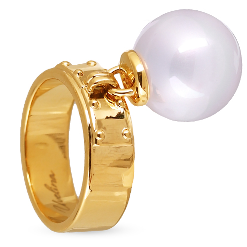 Кольцо (Майорка 14мм белая; покрытие золото)