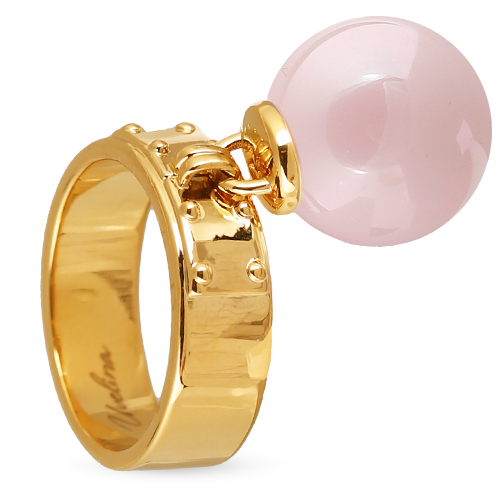 Кольцо (Майорка 14мм холодно-розовая; покрытие золото)