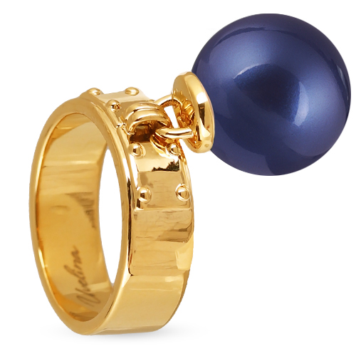 Кольцо (Майорка 14мм черничная; покрытие золото)