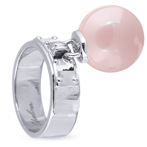 Кольцо (Майорка 14мм холодно-розовая; покрытие родий)