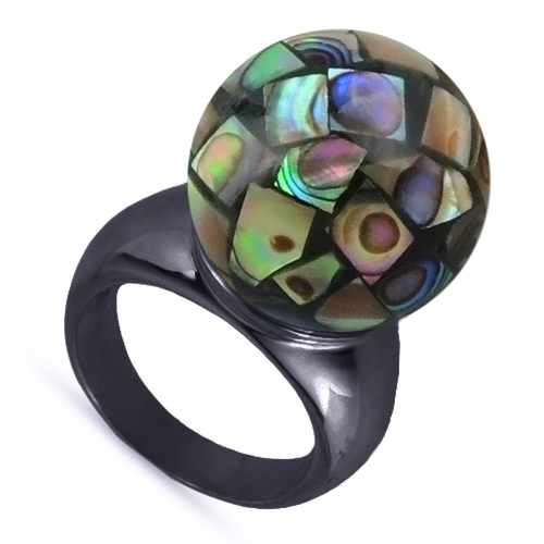 Кольцо (гелиотис 16мм; покрытие черный родий)