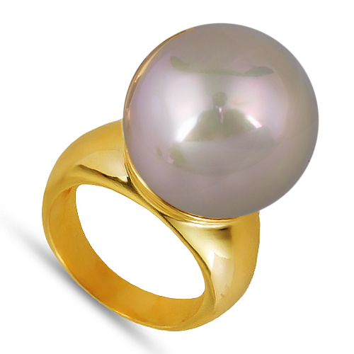 Кольцо (Майорка 16мм шампань; покрытие золото)