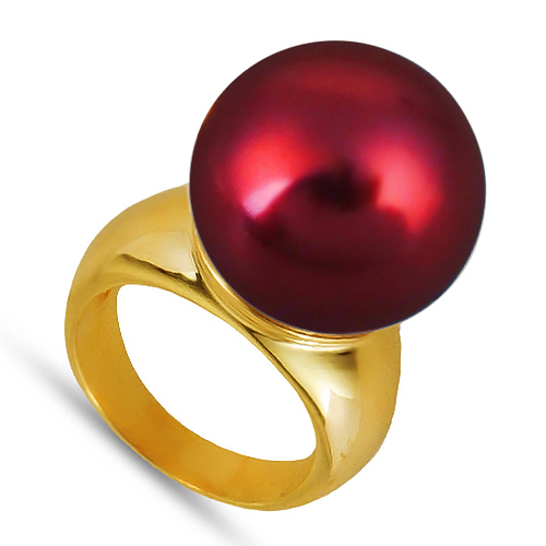 Кольцо (Майорка 16мм малиновая; покрытие золото)