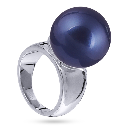 Кольцо (Майорка 16мм черничная; покрытие родий)