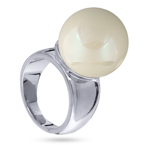 Кольцо (Майорка 16мм медовая роса; покрытие родий)