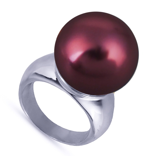 Кольцо (Майорка 16мм бургунди; покрытие родий)